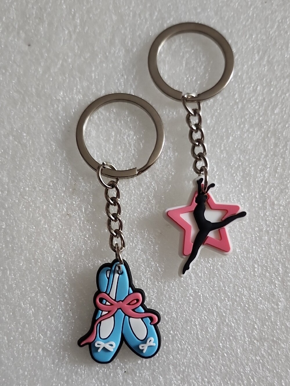 Kids Ballet Keychain Set - Blue Slippers & Pink Star Dancer